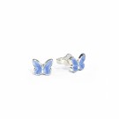 Pia & Per Ørestikk i sølv - Små lyseblå sommerfugler thumbnail