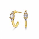 Rio Radiance øredobber i sølv med hvite zirkoner, Forgylt thumbnail