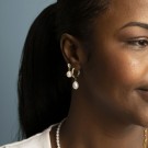 Øreringer i sølv med perle Forgylt  thumbnail