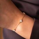 Armbånd i sølv med perlemor kløver thumbnail