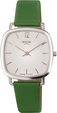 Boccia titanur,safir,grønn rem, hvit skive, Apple Skin