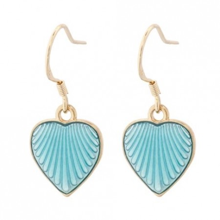 Nora Norway Enamel Heart hook ear, turkis/gull