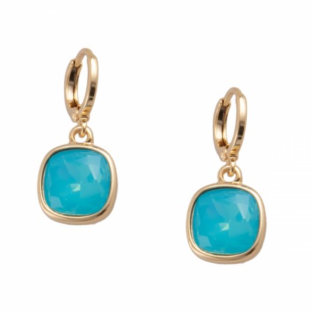 Nora Norway Patricia Square ear gold, matt turquoise