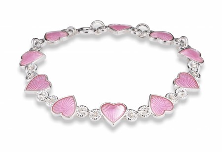 Pia & Per Armbånd, Rosa Hjerter 