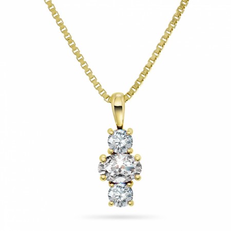 Smykke i sølv med zirkonia 