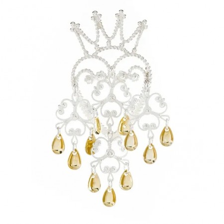 Kronesølje, hvitt sølv og forgylt