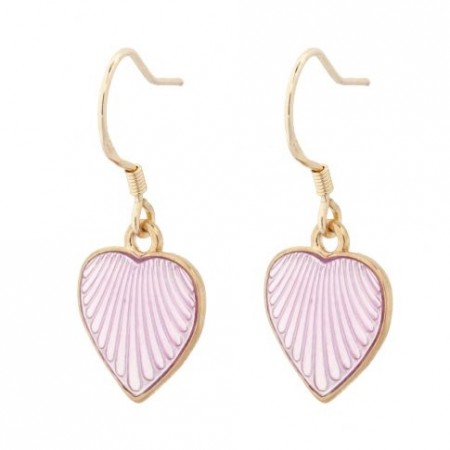 Nora Norway Enamel Heart hook ear, rosa/gull