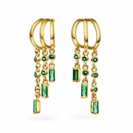 Rio radiance øredobber i sølv med grønn zirkon Forgylt