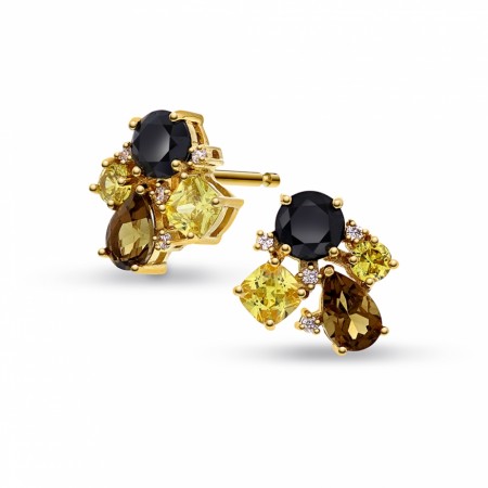 GLAM øredobber med gylne stener Forgylt 