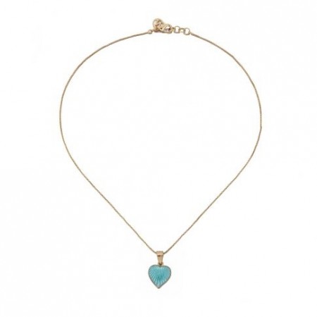 Nora Norway Enamel Heart, turkis/gull